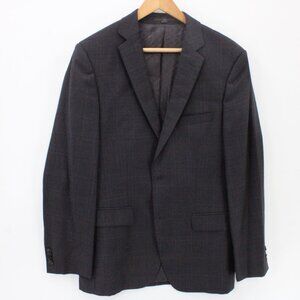 Hugo Boss Blazer Mens Gray Plaid Boss Selection Two Button Front Drago Lined 38R